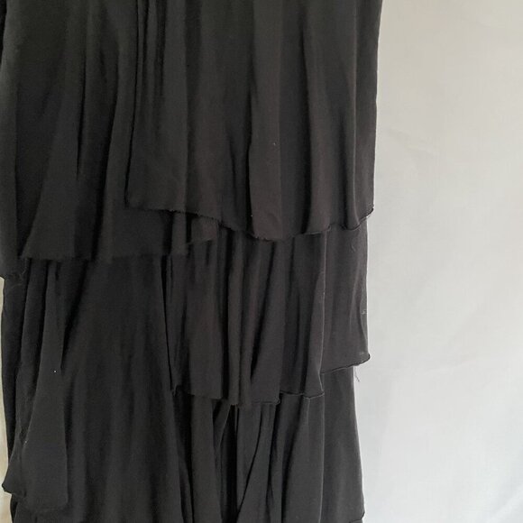 Chelsea & Theodore black gothcore ruffled sleeveless maxi dress summer modal L - Picture 8 of 9